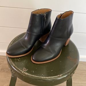 Madewell Black Leather Rosie Ankle Boot